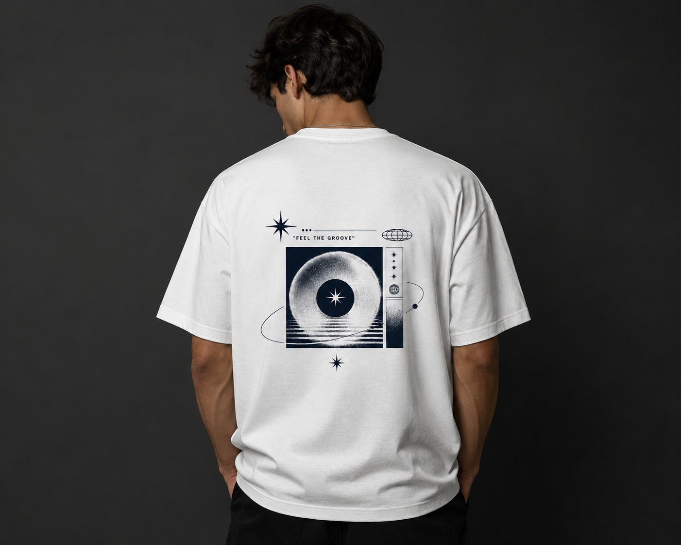 Feel The Groove™ Oversized Tee – White Edition