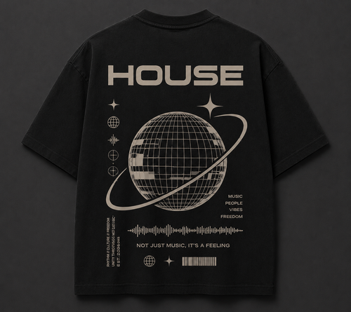 HOUSE UNITY OVERSIZE TEE | Streetwear & House Music Edition